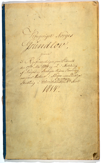 Pierwsza strona norweskiej konstytucji z 1814 roku